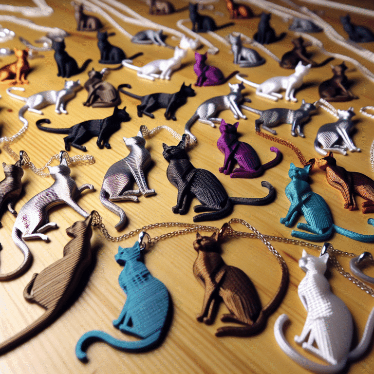 3D-printed cat silhouette necklaces that pet lovers adore
